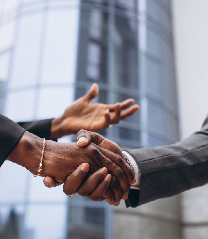 African businessmen shaking hands